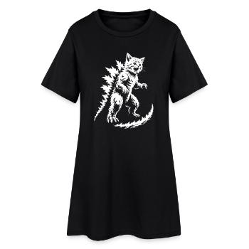 Silhouette du monstre en fourrure épineuse - Robe T-shirt Femme - noir - Devant