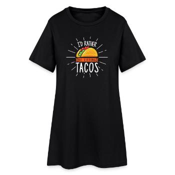 if i was care bear i would have a taco on my belly - Frauen T-Shirt-Kleid - Schwarz - Vorne