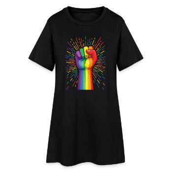 Mois de la Fierté LGBTQ - Fiers ! L’amour, c’est l’amour - Robe T-shirt Femme - noir - Devant