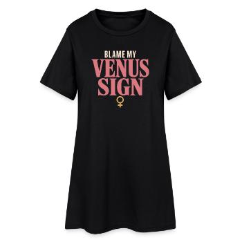 Venus-zeichen Venus-astrologie - Frauen T-Shirt-Kleid - Schwarz - Vorne
