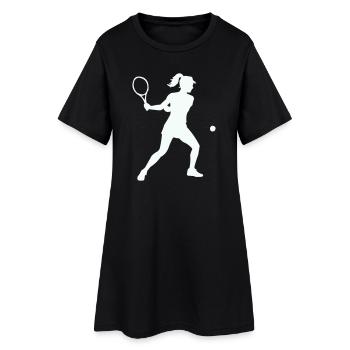 Silhouette du tennis en swing - Robe T-shirt Femme - noir - Devant