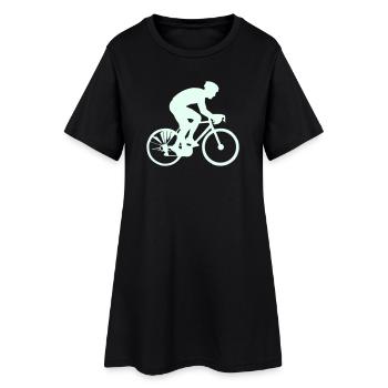 Radfahrer Silhouette Mint - Frauen T-Shirt-Kleid - Schwarz - Vorne