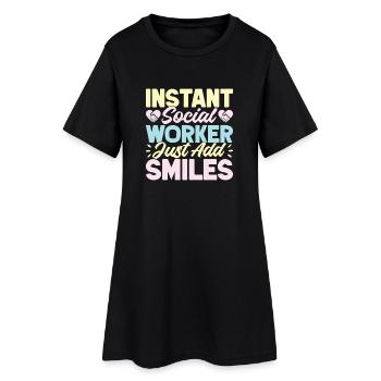 Quota pour les travailleurs sociaux : Juste ajouter des sourires Travail social - Robe T-shirt Femme - noir - Devant