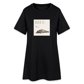 Over It Funny Raccoon - Frauen T-Shirt-Kleid - Schwarz - Vorne