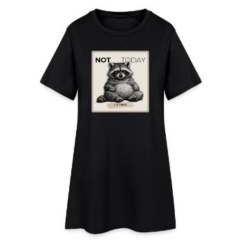 Not Today Funny Raccoon - Frauen T-Shirt-Kleid - Schwarz - Vorne