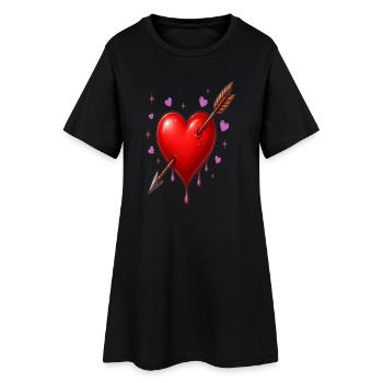 Heart Pierced by Arrow – Minimal Love Design - Women’s T-Shirt Dress - black - Front