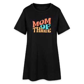 Mom of Three - Frauen T-Shirt-Kleid - Schwarz - Vorne