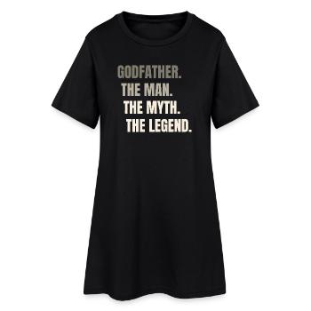 La légende du mythe de l’homme — Typographie audacieuse - Robe T-shirt Femme - noir - Devant