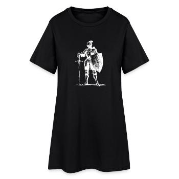 Chevalier en armure avec bouclier - Robe T-shirt Femme - noir - Devant