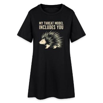 Mon modèle de menace t’inclut – Porc-épic - Robe T-shirt Femme - noir - Devant