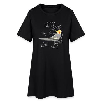 Anatomie de la calopsitte - Robe T-shirt Femme - noir - Devant