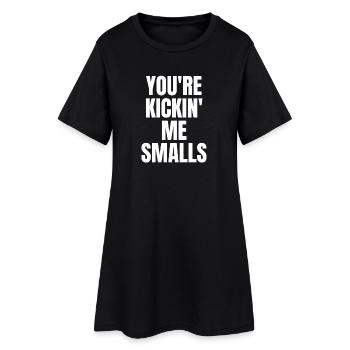 Mère enceinte, tu me donnes un coup de pied, Smalls, drôle - Robe T-shirt Femme - noir - Devant