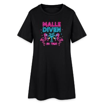 Malle Divas en tournée Fête féminine Flamingo à Majorque - Robe T-shirt Femme - noir - Devant