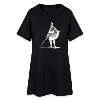 Silhouette de chevalier avec épée et bouclier - Robe T-shirt Femme - noir - Devant