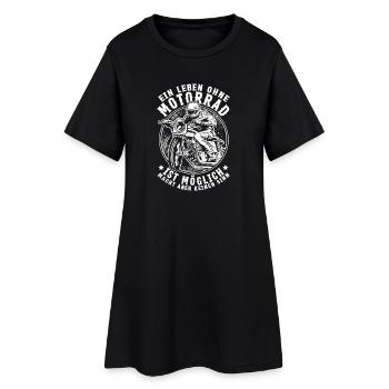 Motorrad leben Ohne Motorrad geht nicht Geschenk - Frauen T-Shirt-Kleid - Schwarz - Vorne