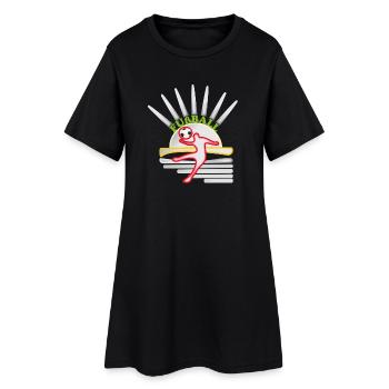 Kicker dans un design de football en cercle solaire - Robe T-shirt Femme - noir - Devant