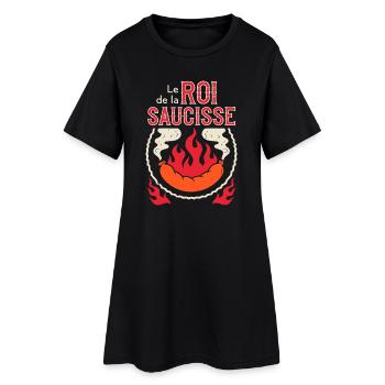 Roi de la Saucisse – Logo Barbecue - Robe T-shirt Femme - noir - Devant