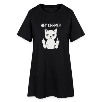 Chat de soutien chimio-chimio-insolent - Robe T-shirt Femme - noir - Devant