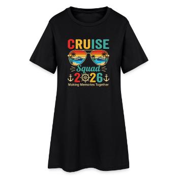 Cruise Squad 2026 Créer des souvenirs - Robe T-shirt Femme - noir - Devant