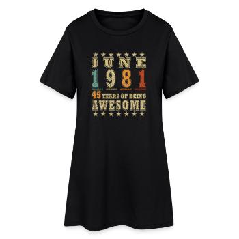 45. Geburtstag Geschenk Legende Juni Jahrgang 1981 - Frauen T-Shirt-Kleid - Schwarz - Vorne