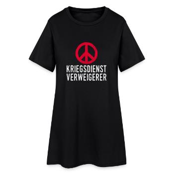 Kriegsdienst Verweigerer Peace Symbol - Frauen T-Shirt-Kleid - Schwarz - Vorne