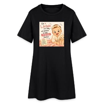 Babylächeln: Vergessen Meistens - Frauen T-Shirt-Kleid - Schwarz - Vorne