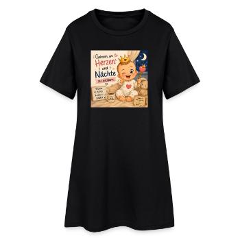 Geboren um Herzen zu Erobern - Frauen T-Shirt-Kleid - Schwarz - Vorne