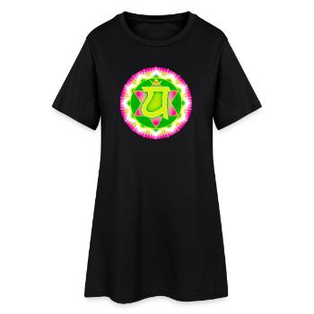 Chakra du cœur Anahata - Robe T-shirt Femme - noir - Devant