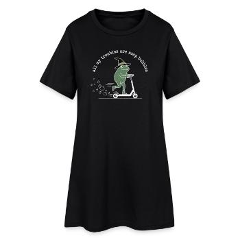 Tous mes soucis sont des bulles de savon - Robe T-shirt Femme - noir - Devant