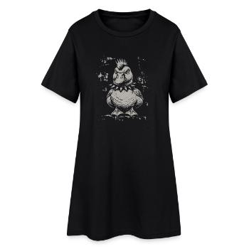Vintage Funny Duck Punk Goose - Frauen T-Shirt-Kleid - Schwarz - Vorne