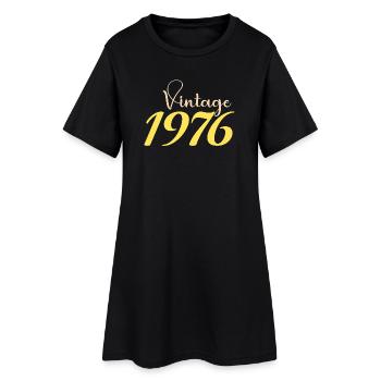 T-Shirt 50 Ans 1976 Design Minimal - Robe T-shirt Femme - noir - Devant