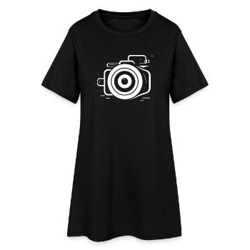 Mise au point de la caméra - Robe T-shirt Femme - noir - Devant