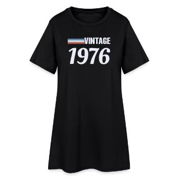50 Jahre T-Shirt Geboren 1976 Vintage - Frauen T-Shirt-Kleid - Schwarz - Vorne