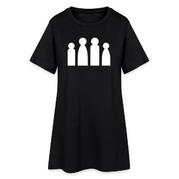 Minimalistische Familie - Silhouette Eltern Kinder - Frauen T-Shirt-Kleid - Schwarz - Vorne