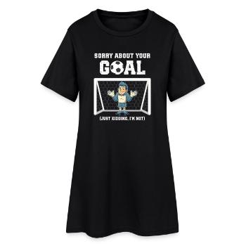 Gardien de but de foot drôle - Robe T-shirt Femme - noir - Devant