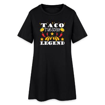 Légende du mardi du taco - Robe T-shirt Femme - noir - Devant