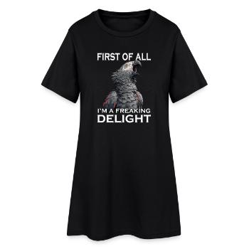 Perroquet gris coquin Sarcasme Perroquet drôle - Robe T-shirt Femme - noir - Devant
