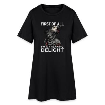 Perroquet gris d’Afrique sarcastique Perroquet drôle d’oiseau - Robe T-shirt Femme - noir - Devant