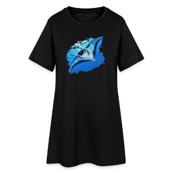 Raies Manta Raies - Robe T-shirt Femme - noir - Devant