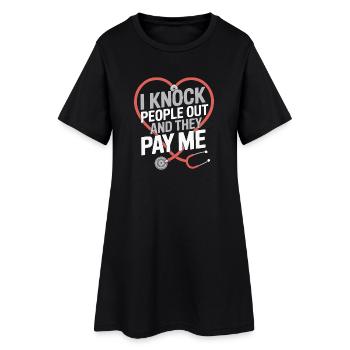 Anesthésiste met les gens KO Anesthésie - Robe T-shirt Femme - noir - Devant