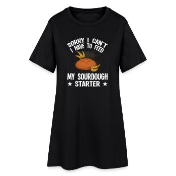 Sauerteig Starter Humor - Frauen T-Shirt-Kleid - Schwarz - Vorne