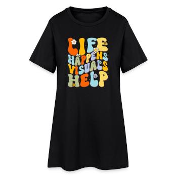 Joie de vivre des lettres colorées - Robe T-shirt Femme - noir - Devant