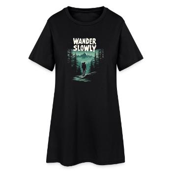 Errer lentement Marcher lentement Forêt - Robe T-shirt Femme - noir - Devant