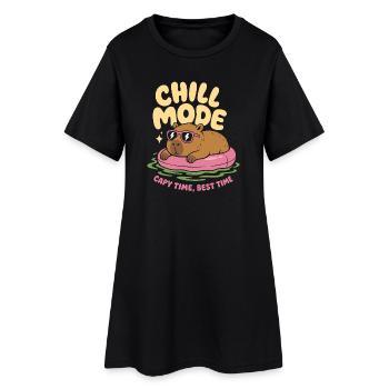 Mode Chill Capybara Pas d’urgence - Robe T-shirt Femme - noir - Devant