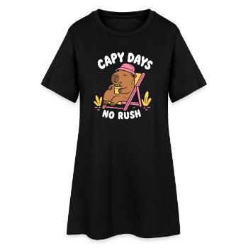 Journées de capy sans précipitation Capybara - Robe T-shirt Femme - noir - Devant