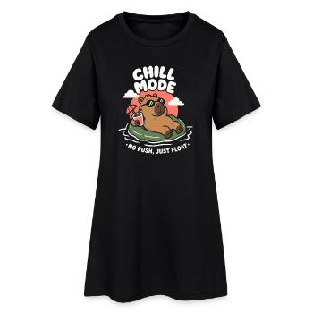 Chill Mode Summer Capybara - Frauen T-Shirt-Kleid - Schwarz - Vorne