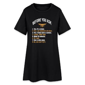 FAQ sur les drones Questions sur les drones T-shirt Quadricoptère - Robe T-shirt Femme - noir - Devant