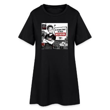 „Suchen Sie etwas? – Nein, ich trainiere nur meine - Frauen T-Shirt-Kleid - Schwarz - Vorne