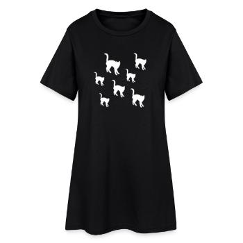 félin - Robe T-shirt Femme - noir - Devant