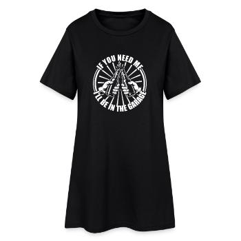 I'll be in the garage Car lover car guy mechanic - Women’s T-Shirt Dress - black - Front